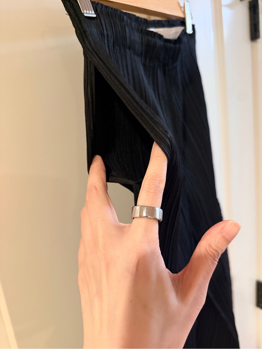 Pleats please Issey Miyake Navy Pleated Wide-Leg Pants FIRM PRICE - Picture 9 of 11